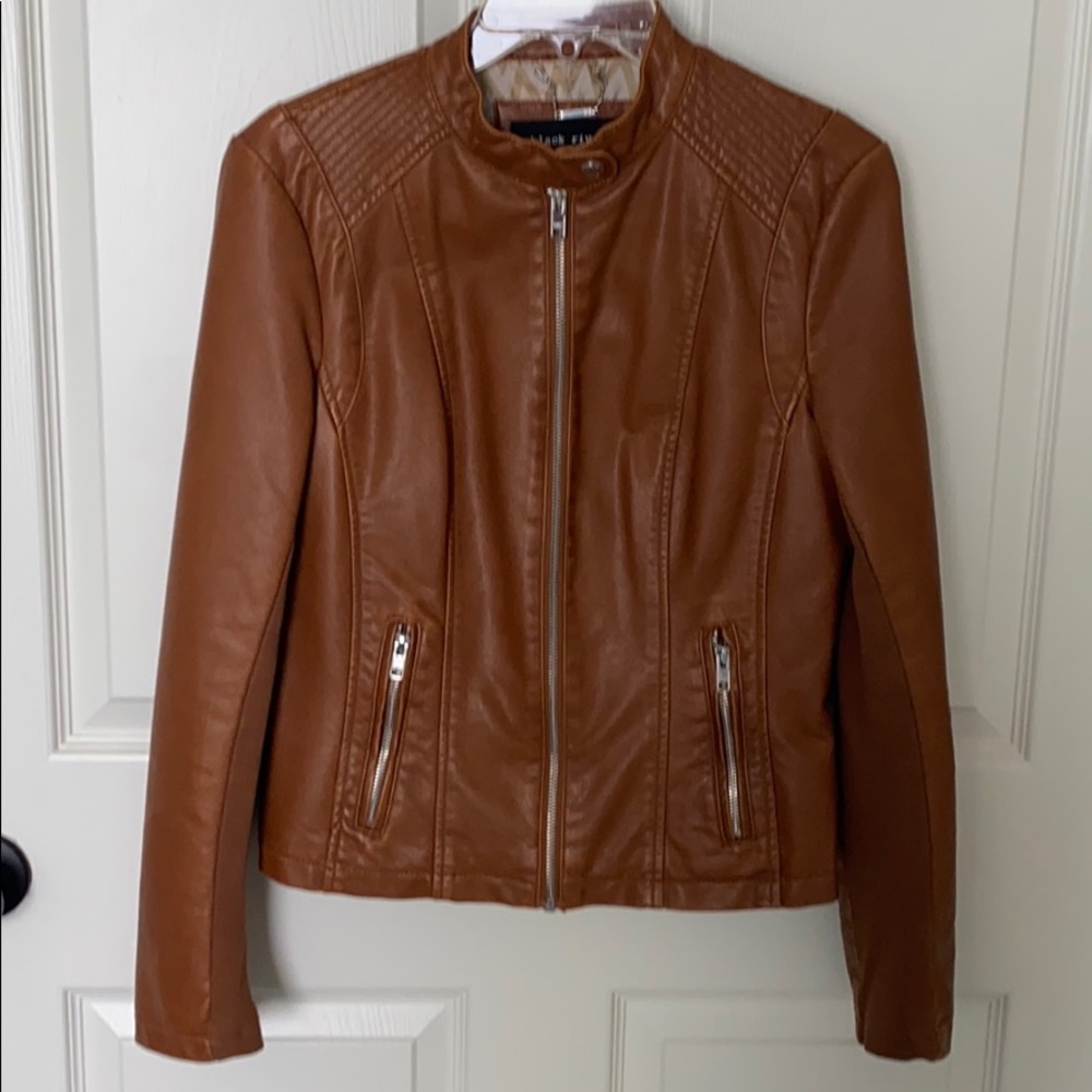 Brown Faux leather Jacket with great detailing